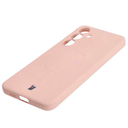 Etui Bizon Case Silicone Magnetic Sq do Galaxy S24 Plus, jasnoróżowe