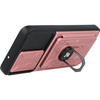 Etui Bizon Case Camshield Card Slot Ring do Galaxy A13 4G, jasnoróżowe
