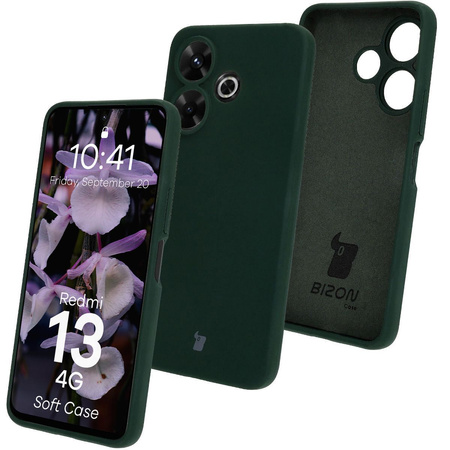 Silikonowe etui Bizon Soft Case do Xiaomi Redmi 13 4G, ciemnozielone