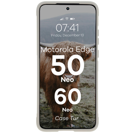 Pancerne etui Bizon Case Tur do Motorola Edge 50 Neo/60 Neo, jasnoszare