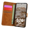 Etui z klapką Bizon Case Pocket do Galaxy S26 Plus, brązowe