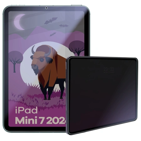 Prywatyzujące szkło hybrydowe Bizon Glass Tab Mule Shadow do iPad Mini 7 2024, matowe
