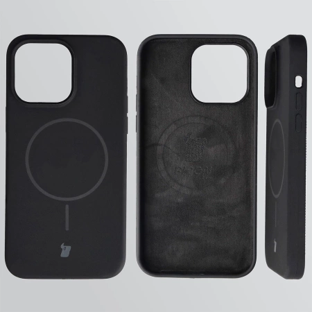 Silikonowe etui z pierścieniem magnetycznym Bizon Soft Case Magnetic do iPhone 14 Pro Max, czarne
