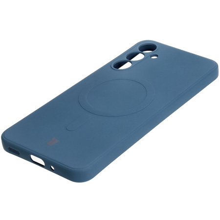 Silikonowe etui z pierścieniem magnetycznym Bizon Case Silicone Magnetic Sq do Galaxy A16 4G / 5G, granatowe