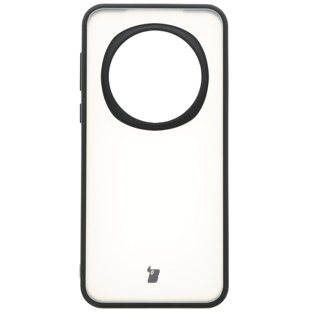 Etui Bizon Case Angelo do Honor Magic7 Pro, półprzezroczyste z czarną ramką