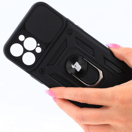 Etui Bizon Case CamShield Ring do iPhone 12 Pro Max, czarne