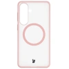 Etui z pierścieniem magnetycznym Bizon Case MatteO do Galaxy S26 Plus, przydymione-jasnoróżowe