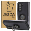 Etui z uchwytem na palec Bizon Case Hybrid Ring do Galaxy Z Fold5, przydymione z czarną ramką