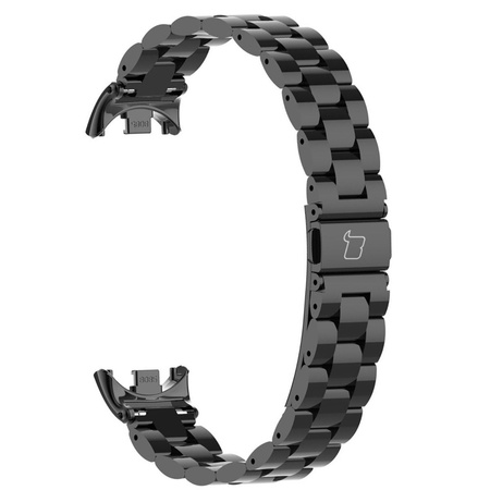 Pasek ze stali nierdzewnej Bizon Strap Watch Aura do Xiaomi Smart Band 10 / 9 / 9 NFC / 8, czarny