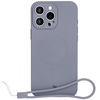 Silikonowe etui z pierścieniem magnetycznym Bizon Case Silicone Magnetic do iPhone 16 Pro Max, szare