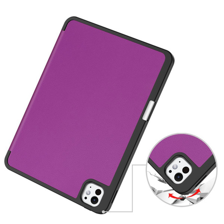 Etui Bizon Case Tab Lizard do iPad Pro 11" 2025 / 2024, ciemnofioletowe