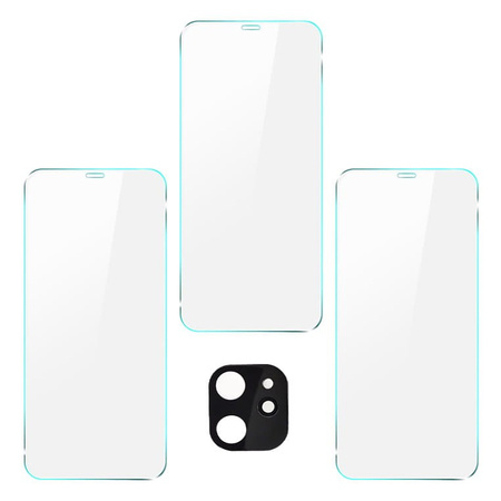 Szkło hartowane Bizon Glass Clear - 3 szt. + obiektyw, iPhone 11