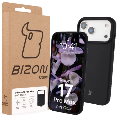 Silikonowe etui Bizon Soft Case do iPhone 17 Pro Max, czarne
