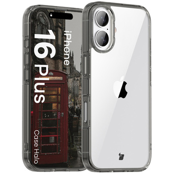 Etui Bizon Case Halo do iPhone 16 Plus, przydymione-czarne