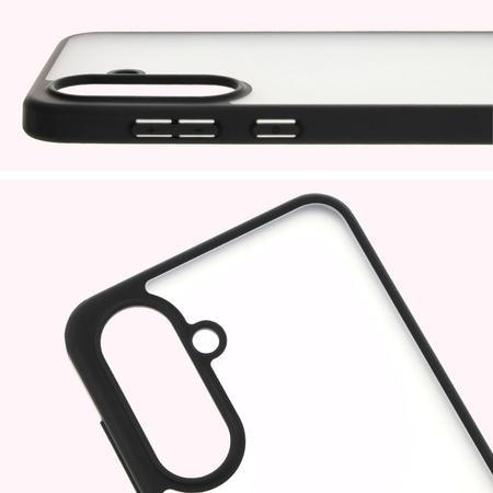 Etui Bizon Case Angelo do Galaxy A36 5G, przydymione z czarną ramką