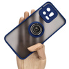 Etui z uchwytem na palec Bizon Case Hybrid Ring do Xiaomi 13, przydymione z granatową ramką