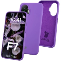 Silikonowe etui Bizon Soft Case do Xiaomi POCO F7, fioletowe