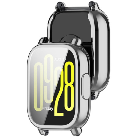 Etui z osłoną ekranu Bizon Case Watch Felipe do Xiaomi Redmi Watch 5 Active, srebrne