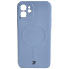 Etui silikonowe z pierścieniem magnetycznym Bizon Case Silicone Magnetic do iPhone 12, szare