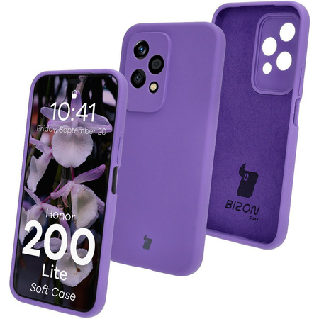 Silikonowe etui Bizon Soft Case do Honor 200 Lite, fioletowe