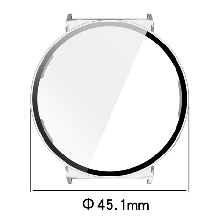 Etui ze szkłem do zegarka Bizon Case Watch Adamo do Huawei Watch GT 5 41 mm, satynowo srebrne