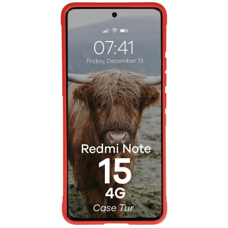 Pancerne etui Bizon Case Tur do Xiaomi Redmi Note 15 4G, czerwone