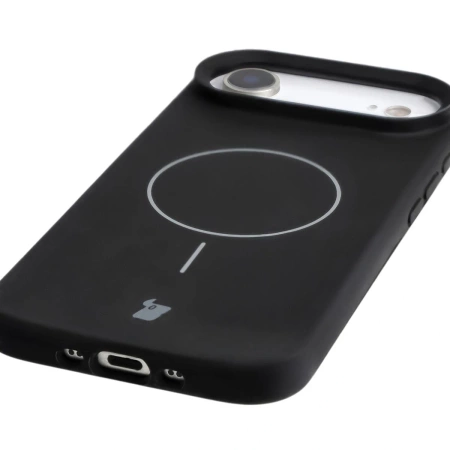 Silikonowe etui z pierścieniem magnetycznym Bizon Soft Case Magnetic do iPhone Air, czarne