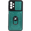 Etui Bizon Case Camshield Card Slot Ring do Galaxy A13 4G, zielone
