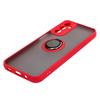 Etui z uchwytem na palec Bizon Case Hybrid Ring do Galaxy A14 4G / 5G, przydymione z czerwoną ramką