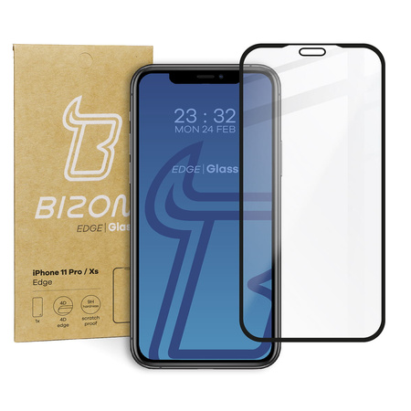 Szkło hartowane Bizon Glass Edge do iPhone 11 Pro / Xs, czarne