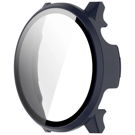 Etui ze szkłem do zegarka Bizon Case Watch Adamo do Garmin Venu 4 45 mm, ciemnoniebieskie