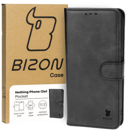 Etui z klapką Bizon Case Pocket do Nothing Phone (2a) / (2a) Plus, czarne