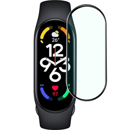 Szkło hybrydowe Bizon Glass Edge do Xiaomi Mi Smart Band 7, czarne