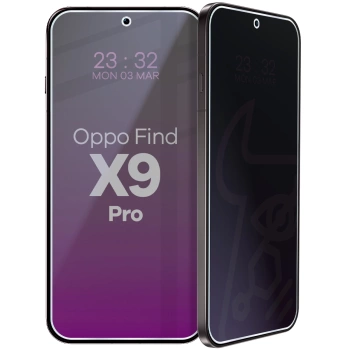 Prywatyzujące szkło hybrydowe Bizon Glass Mule Shadow do Oppo Find X9 Pro, matowe