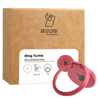 Uchwyt na palec Bizon Accessories Ring Turtle uniwersalny, różowe