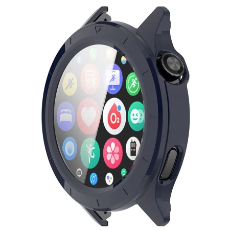 Etui ze szkłem do zegarka Bizon Case Watch Adamo do Xiaomi Watch S4, niebieskie