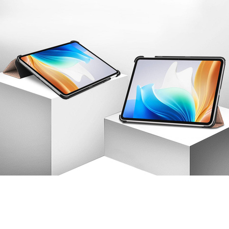 Etui Bizon Case Tab Croc do Oppo Pad Neo, różowozłote