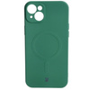 Etui silikonowe z pierścieniem magnetycznym Bizon Case Silicone Magnetic do iPhone 15 Plus, ciemnozielone