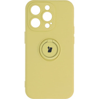 Etui Bizon Case Silicone Ring Sq do iPhone 14 Pro, żółte