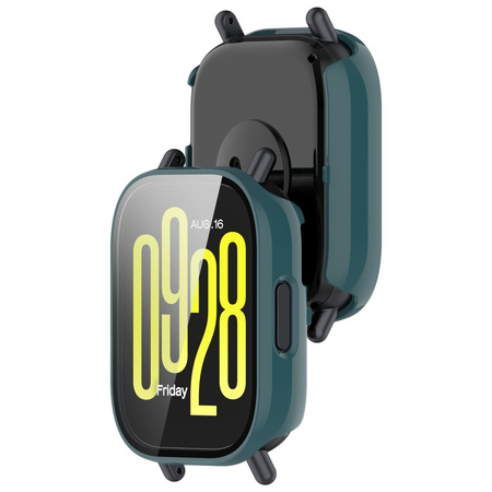 Etui ze szkłem do zegarka Bizon Case+Glass Watch do Xiaomi Redmi Watch 5 Active, zielone