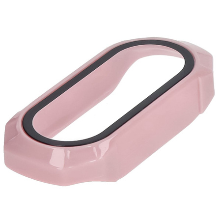 Etui ze szkłem do zegarka Bizon Case Watch Adamo do Xiaomi Smart Band 9, różowe