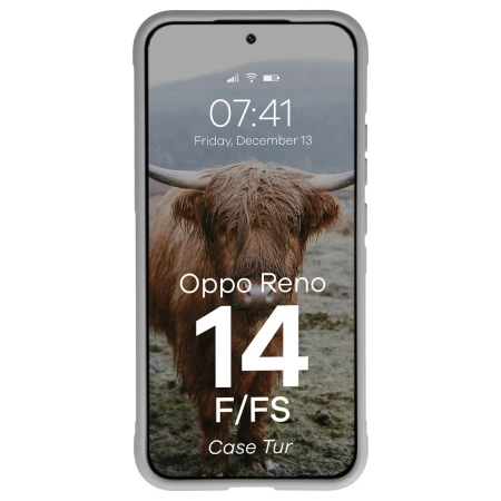 Pancerne etui Bizon Case Tur do Oppo Reno 14 F / 14 FS, jasnoszare