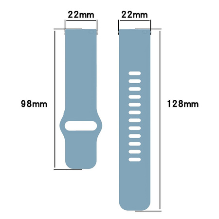 Pasek silikonowy do smartwatcha, Bizon Strap Watch Silicone Pro H, Quick Release 22 mm, jasnoniebieski