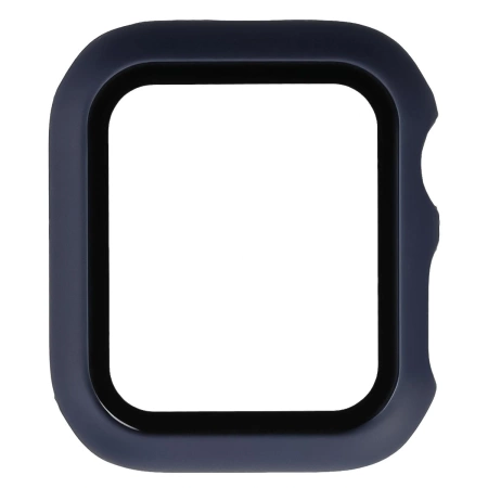 Etui ze szkłem do zegarka Bizon Case Watch Adamo do Apple Watch SE 3 / SE 2 / SE / 6 / 5 / 4 (40 mm), matowe granatowe