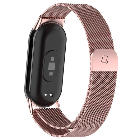 Pasek Bizon Strap Watch Chain do Xiaomi Mi Smart Band 8, różowy