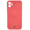 Etui silikonowe z pierścieniem magnetycznym Bizon Case Silicone Magnetic do iPhone 11, brudnoróżowe