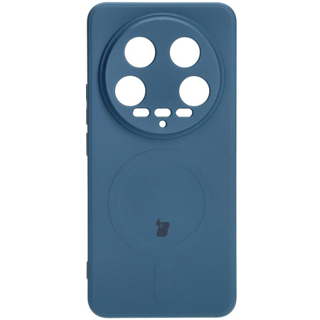 Etui Bizon Case Silicone Magnetic Sq do Xiaomi 14 Ultra, granatowe