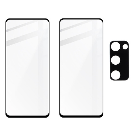 Szkło hartowane Bizon Glass Edge - 2 sztuki + ochrona na obiektyw, Galaxy S20 FE, czarne