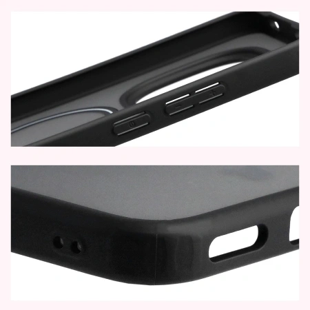 Etui z pierścieniem magnetycznym Bizon Case MatteO do Xiaomi Redmi Note 15 Pro 5G, przydymione-czarne