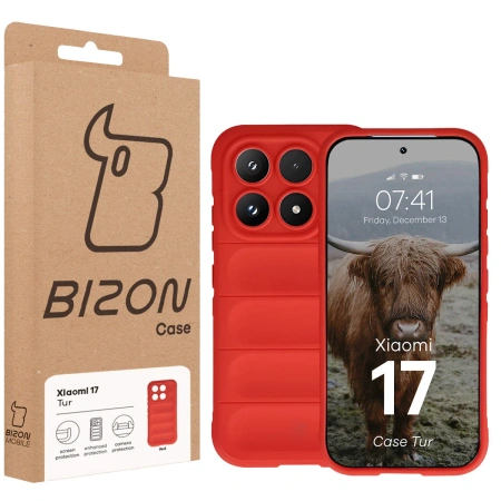 Pancerne etui Bizon Case Tur do Xiaomi 17, czerwone